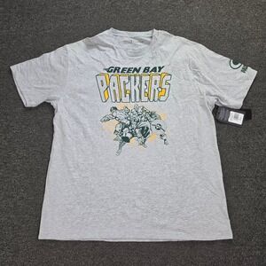Junk Food Marvel Avengers Green Bay Packers T-Shirt Mens XL Grey NFL Graphic Tee